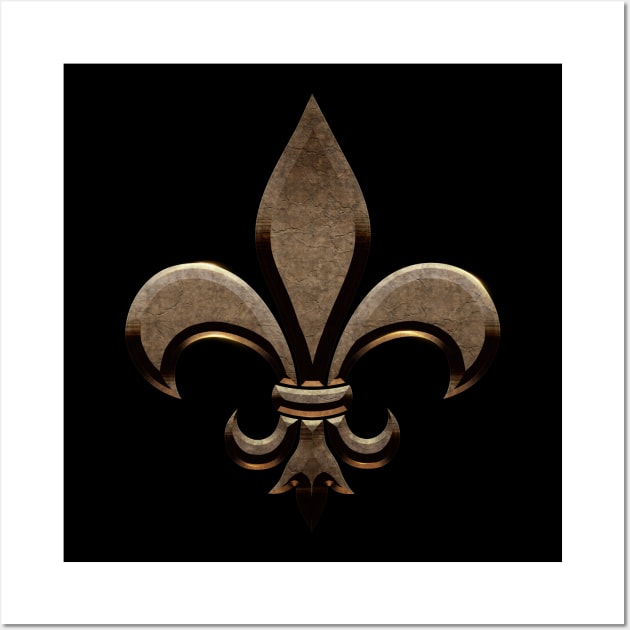 Fleur de lis Gold Wall Art by SimonBreeze